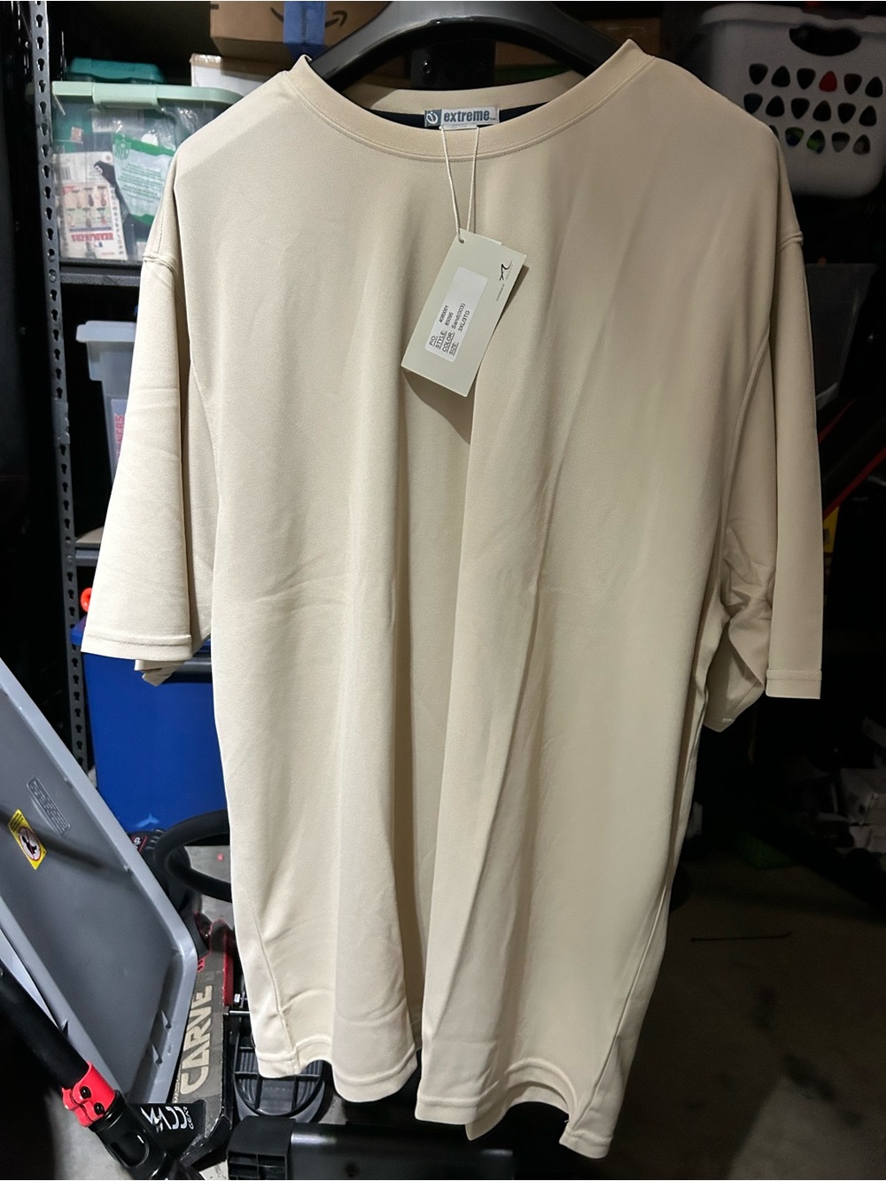 NWT Extreme Men’s 3XL Beige Tan Short Sleeve Performance Shirt Big Tall